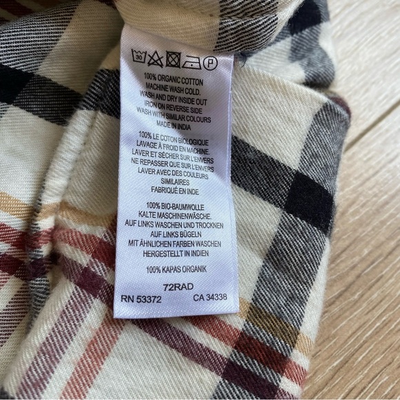 French Connection Panita Organic Cotton Flannel pop over top - Picture 7 of 8